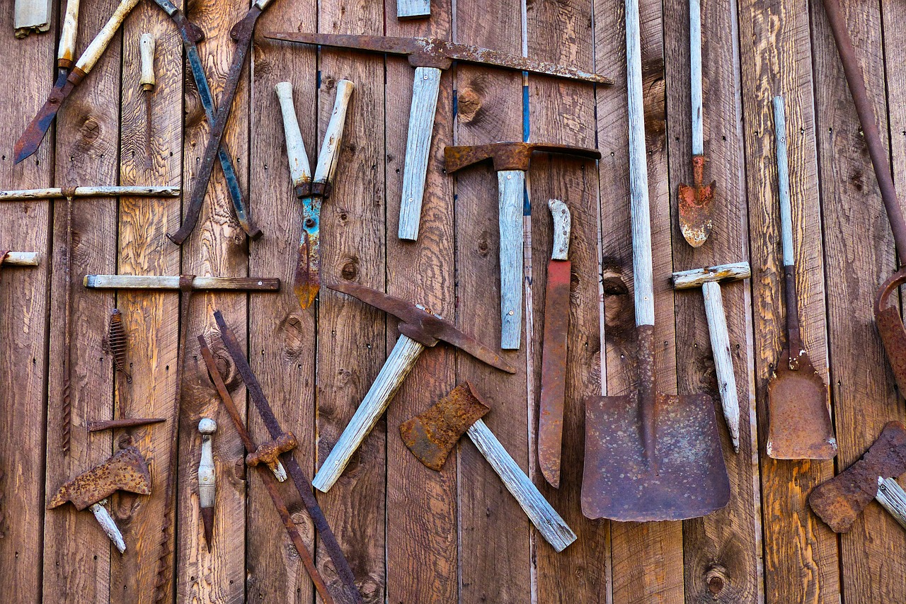 Outdoor Wall of Rusted Tools